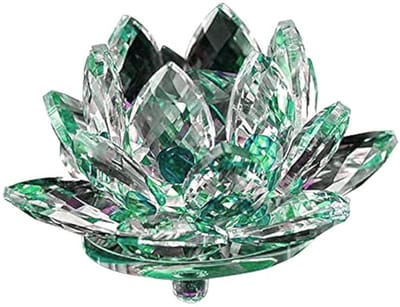 Dailygoods- Kaarsenhouder Unieke Lotusbloem - Kristalglas - Decoratie - Theelicht - Feng Shui - Waterdicht - Energiegeleider