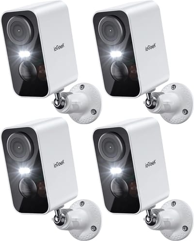 2K Draadloze Beveiligingscamera Buiten met Accu - WiFi IP Camera met Kleuren Nachtzicht, PIR Bewegingsdetectie en App 4pcs