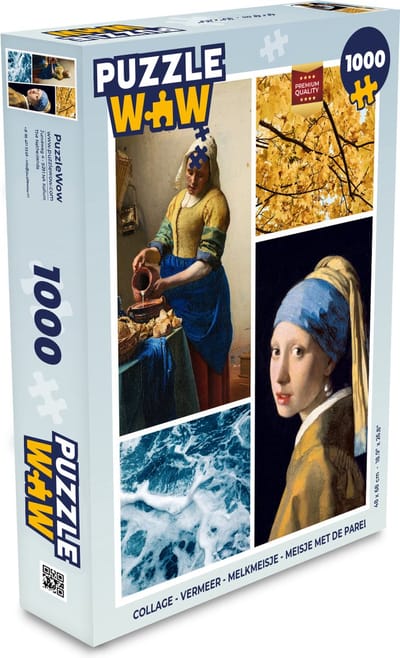 Puzzel Collage - Vermeer - Melkmeisje - Meisje met de parel - Legpuzzel - Puzzel 1000 stukjes volwassenen