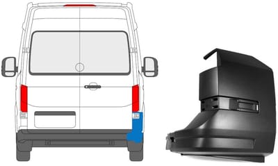 Achterbumper hoek voor Volkswagen Crafter 2017- / Rechts