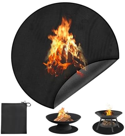 Rond vuurvast tapijt voor grill en open haard - 120 x 120 cm