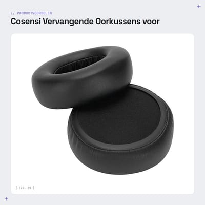Dailygoods- Oorkussens Vervangend - Eiwitleer/Traagschuim - Voor RB-M700B/RB-M500B/RB-M300B - 2 Stuks - Duurzaam - Eenvoudig te installeren - Earpads