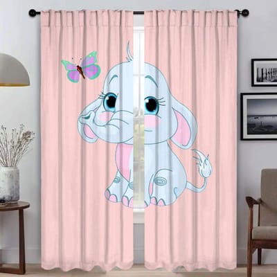 Olifant Karton Gordijnen voor Woonkamer Gordijn voor Kamer 2 Paneel Shades Scheidingswand Home Interieur Gordijnen Halloween Decoratie W50xH70cmx2pcs-CL