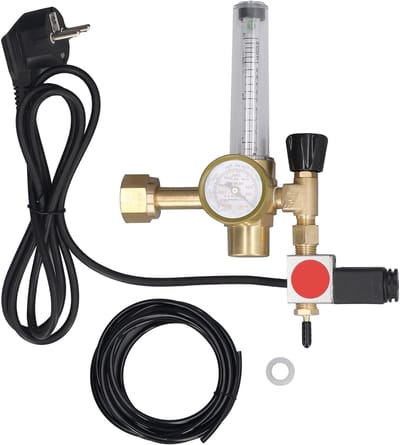CO2 Regulator met Solenoidklep en Flowmeter voor Hydroponics en Kweekruimtes - EU Plug 220V, Perfect voor Planten Groei