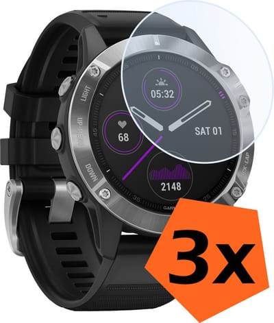 Screenprotector - Geschikt voor Garmin Fenix 6 Screenprotector Bescherm Glas - Screen Protector Geschikt voor Garmin Fenix 6 Screenprotector Tempered Glass - 3 PACK