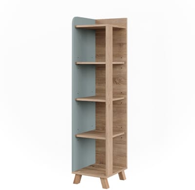 Vicco Karen Halfhoge kast – 30 x 128 cm met 4 compartimenten Sonoma/blauw