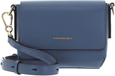 MANDARINA DUCK Leren Schoudertas Luna Shoulder Bag With Flap Small Waterfall Blauw