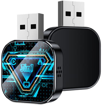 Daity Draadloze CarPlay-adapter voor iPhone - compatibel met bedrade CarPlay-adapters voor in de auto - Mini en compact ontwerp met USB/Type-C-interface - plug-and-play - stabiele verbinding zonder vertraging.
