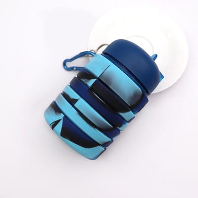 Opvouwbare waterflessen van siliconen, draagbare, opvouwbare en uitbreidbare sportbekers, lekvrij en herbruikbaar, voor buitenactiviteiten en reizen. 500ml