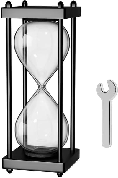 Leeg Zandloper - Zandklok Tijdmeter - Decoratie Vullen - Houten Frame - 25 cm Hoog - Zwart