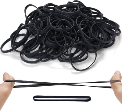 Natuurlijke rubberen banden 100 x 5 mm - Elastische banden voor thuis, school, kantoor en werkplaats - Set van 100 stuks