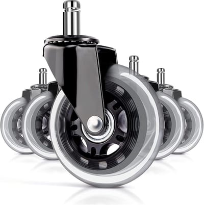 Stoel Wielen - Verrijdbare Onderdelen - Vloer Beschermen - 360 Graden Draaibaar - 3 Inch - Zwart