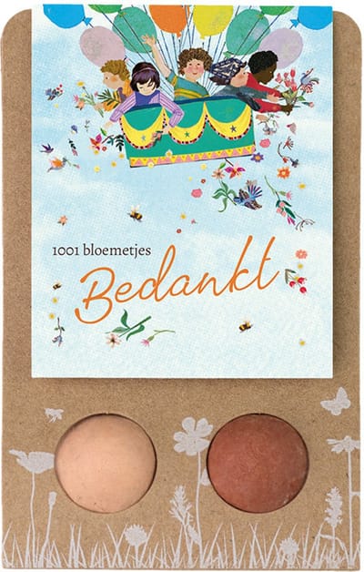 Blossombs Bloembommetjes Weggeefcadeautje - 2 Zaadbommetjes - 1001 Bloemetjes Bedankt
