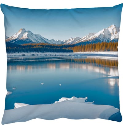 Sierkussens - Kussentjes Woonkamer - 50x50 cm - Landschap - Winter - Meer - Bergen - Uitzicht - IJs
