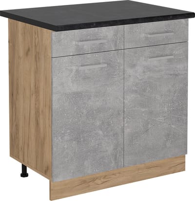 Vicco R-Line Keukenonderkast – 80 cm, WB Antraciet Beton