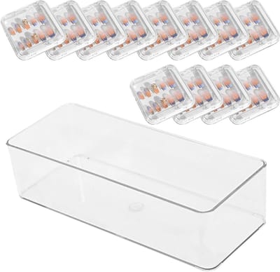 Opbergdoos Nagels - Kunst Organizer - Sieraden Opslag - Stofdichte Conservering - 9x10x9 cm - Transparant