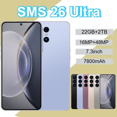 HOT SMS 26 Ultra Android 5G Dual SIM Mobiele Telefoons 7800mAh Origineel 22GB+2TB Smartphone Globale Versie 7,3 inch Mobiele Telefoons