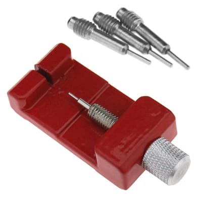 Dailygoods- Horloge Band - Verwijdering Tool - Link Pin - Verstelbare Basis - 3 Vervangende Pinnen - Aluminium Legering - Afmetingen 6,8 x 2,8 x 1,6 cm - Horloge Gereedschap