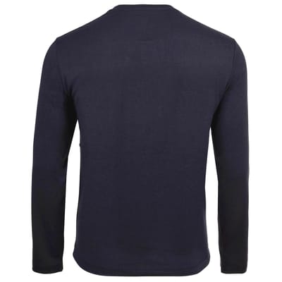 Printed Long Sleeve Round Neck Knitwear - Blue Shirts