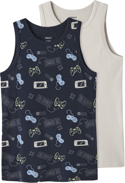 NAME IT - NKMTANK TOP 2P NAVY GAMER NOOS - Jongens - Onderhemden