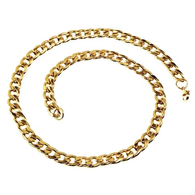 56cm x 9mm Cubaanse Ketting Heren - Geel Verguld Stalen - Schakelketting