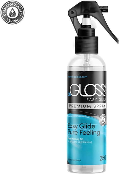 BeGloss - Easy Glide voor LATEX - Premium Spray - Pure Feeling - 250 ml - Fles met spraykop met knijphandvat - Dressing Aid - om super makkelijk latex en rubber kleding aan te trekken, je glijdt er makkelijk in.