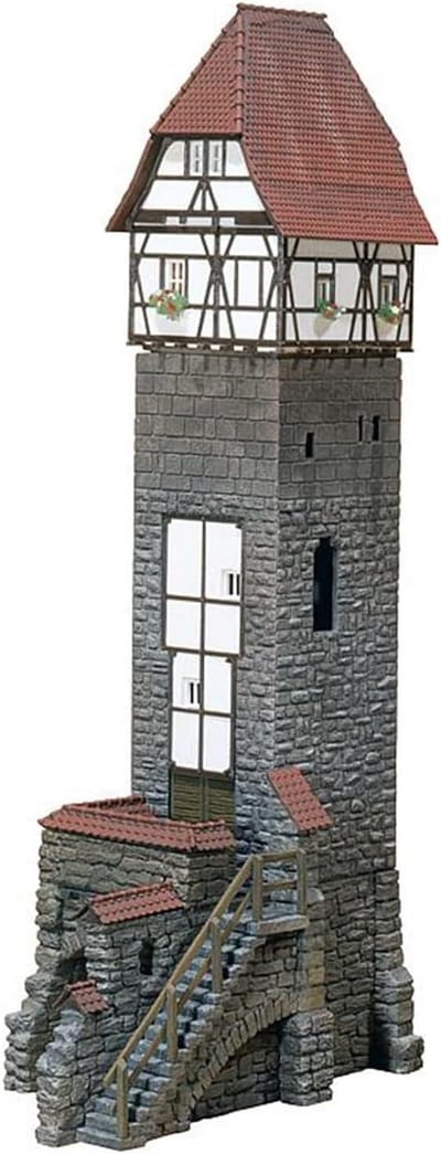 Torenhuis Model - Stadshuis Architectuur - Modelbouw Hobby - Met Gemonteerde Trapopgang - 186 x 52 x 278 cm