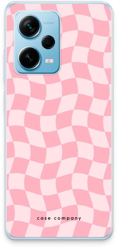 Case Company® - Hoesje geschikt voor Xiaomi Redmi Note 12 Pro Plus hoesje - Grid Roos - Soft Cover Telefoonhoesje - Bescherming aan alle Kanten en Schermrand
