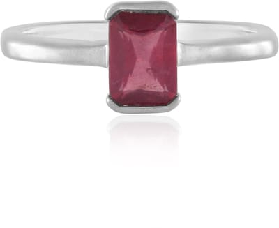 Cavill - Zilveren ring - 925 Sterling zilver geplatineerd - 1 058 ct Bemainty robijn Madagaskar - Achthoek radiant slijpsel - Elegante damesring