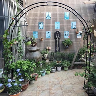 Rozenboog Metaal - Tuinboog Klimplanten - Decoratie Tuin - Weerbestendig Stevig - 200 x 230 x 40 cm - Zwart