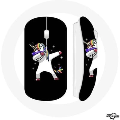 Souris Sans Fil - Dab - Licorne - Noir - USB - Compatible Mac et PC