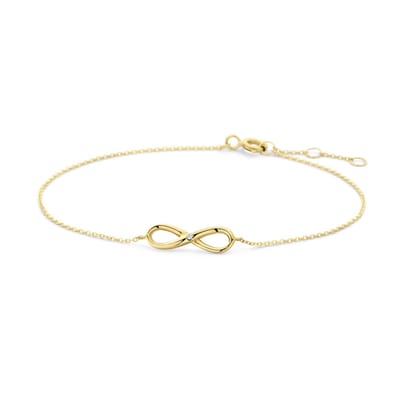 New Bling - 9NBG-0963 - 14K geelgouden armband – infinity symbool – met zirkonia