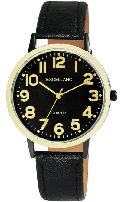 EXCELLANC Herenhorloge van imitatieleer 2900233 Herenhorloge met synthetisch leren band