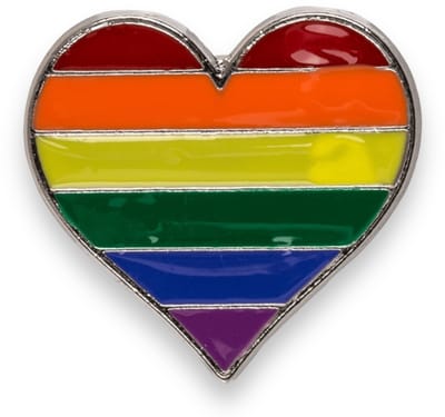 Regenboog Hart Pin – Emaille Pride Speldje – Love is Love Badge Zilver