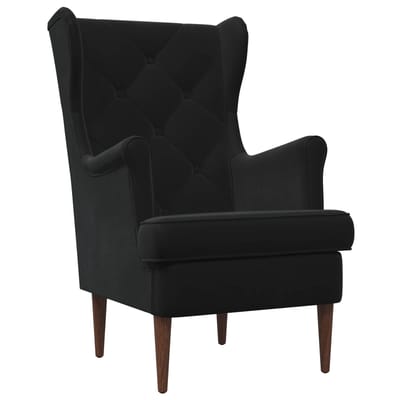 vidaXL - Fauteuil - Zwart - Fluweel