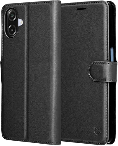 Hoesje geschikt voor Samsung Galaxy A07 4G - Techsuit Leather Folio Book Wallet Case - Zwart