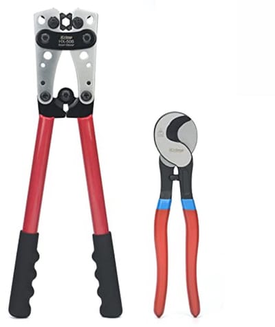 Krimptang voor Batterijkabels en Draadkabels 6-50mm² met Snijfunctie