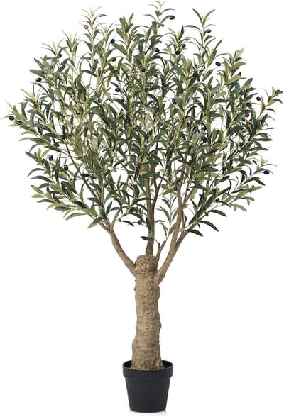 Kunstolijfboom 150 cm met 63 vruchten en 1390 bladeren - UV-bestendig voor binnen en buiten