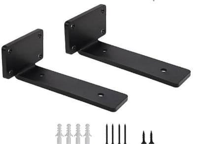 2 Stuks - plankdrager - Plankdragers L vorm - Voor plank 20cm - Wandsteun - incl. bevestigingsmateriaal - zwart - Metaal