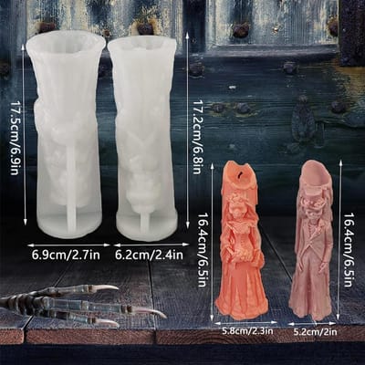 Moule 3D créatif en Silicone pour Halloween, crâne, cire fondante, décorations artisanales DIY white