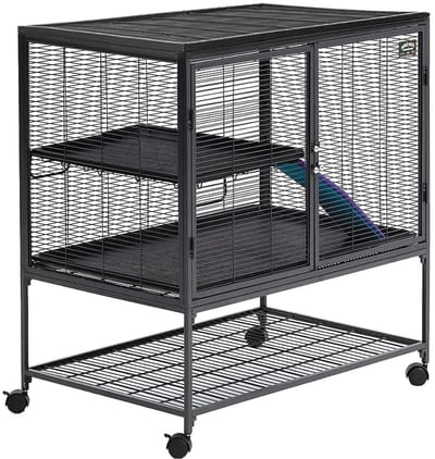 Aurixi® Rattenkooi - Frettenkooi - Chinchilla kooi - Zwart - 92cm x 62cm x 99cm