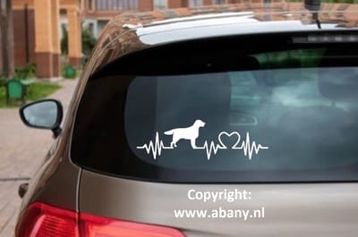 Engelse springer spaniel model 2 - 3 x – autosticker - sticker voor raam auto deur muur laptop - heartbeat - rashondensticker - hondenlijn – hondenriem - Doglove - Abany quality design