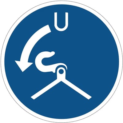 Haken lossen gebodsbord - M042 | gecoat dibond materiaal | 10 cm