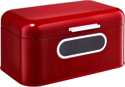 Broodtrommel - Brooddoos - Brood Vers Houden - Transparant Venster - 30 x 185 x 155 cm - Rood