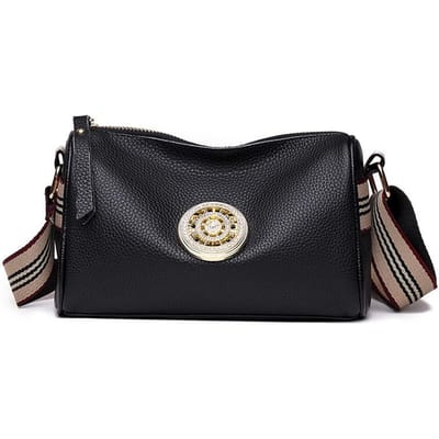 Echt Lederen Dames Tas Nieuwe Mode Eén-schouder Crossbody Tas Hoogste Laag Koeienhuid Kussen Tas Brede Schouderband Tas Dames black