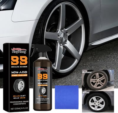 TLVX Velgenreiniger Spray 120ml Incl. Microvezeldoek / Verwijdert Remstof velgen / Wielen schoonmaken / Wheel Clean / Wieldoppen / Herstel autolak / Bandenglans / Velg Herstellen Auto / Motor / Scooter / Fiets / Fatbike / E-bike/ Mountainbike cleaner