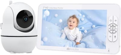 Babyfoon met camera - Videobabyfoon - Baby in de gaten houden - Uitbreidbaar tot 4 camera's - 23x13x11 cm - Wit