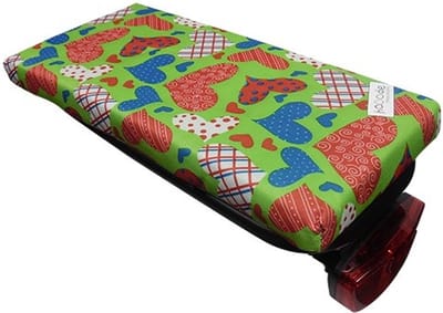 HOOODIE Cushie - Fietskussen Bagagedrager - Love - Groen - Hartjes - Kussentje fietsstoeltje