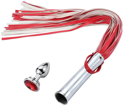 Fixxx - Aluminium Flogger met Verborgen Buttplug - Rood