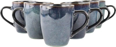OTIX Koffiekopjes - met Oor - Set van 6 - Koffietassen - Theemok - 350ml - Aardewerk - EBONY